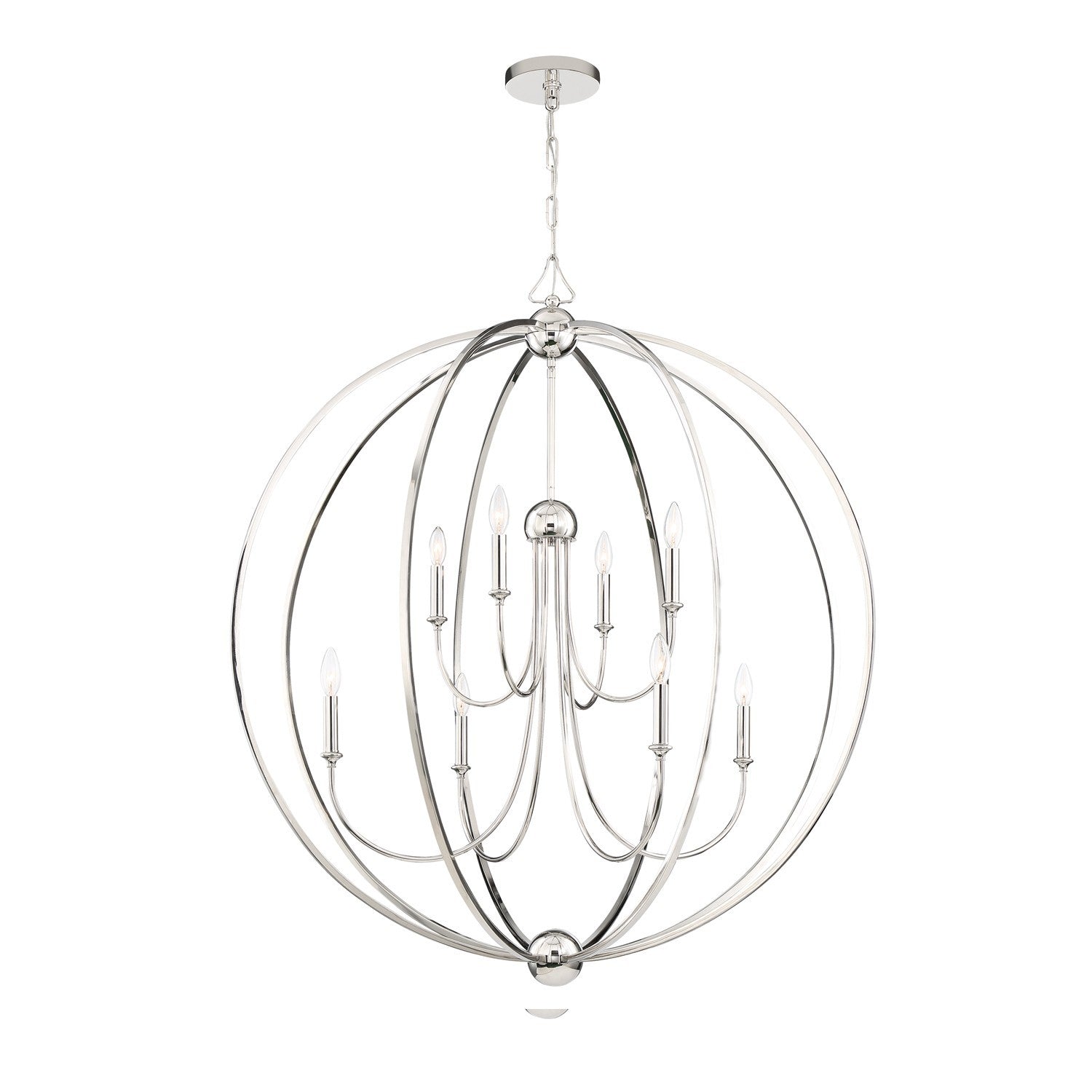 Crystorama - 2246-PN_NOSHADE - Eight Light Chandelier - Sylvan - Polished Nickel