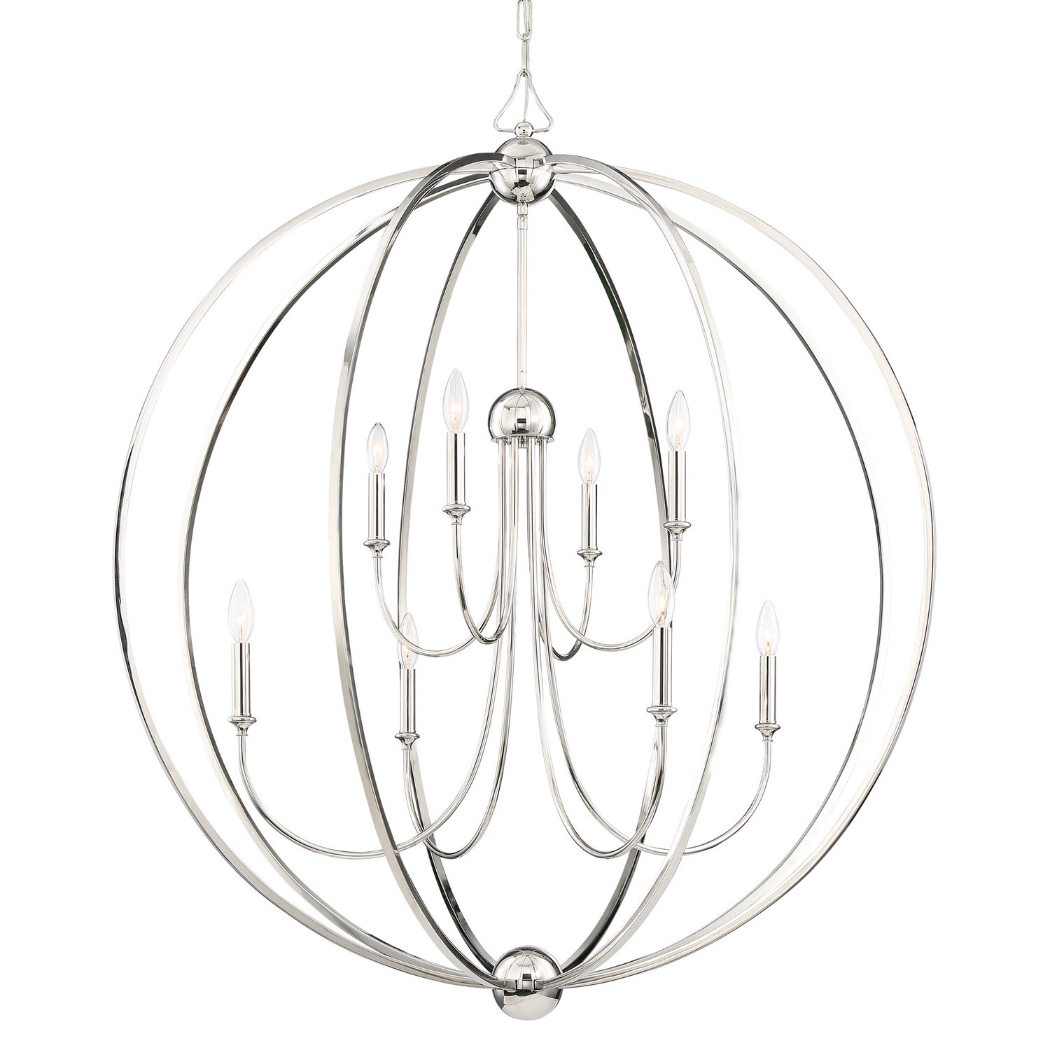 Crystorama - 2246-PN_NOSHADE - Eight Light Chandelier - Sylvan - Polished Nickel