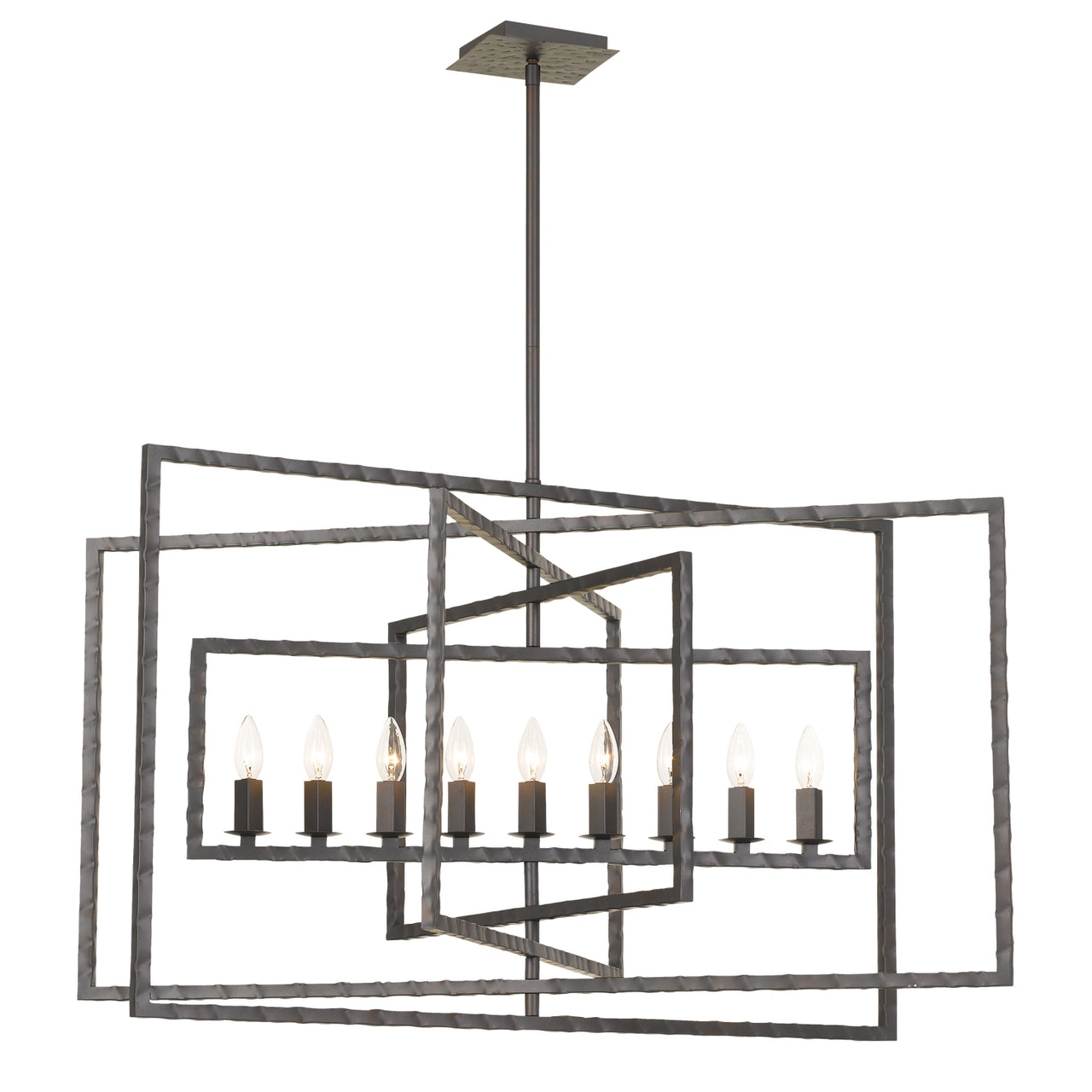 Crystorama - 337-RS - Nine Light Chandelier - Capri - Raw Steel