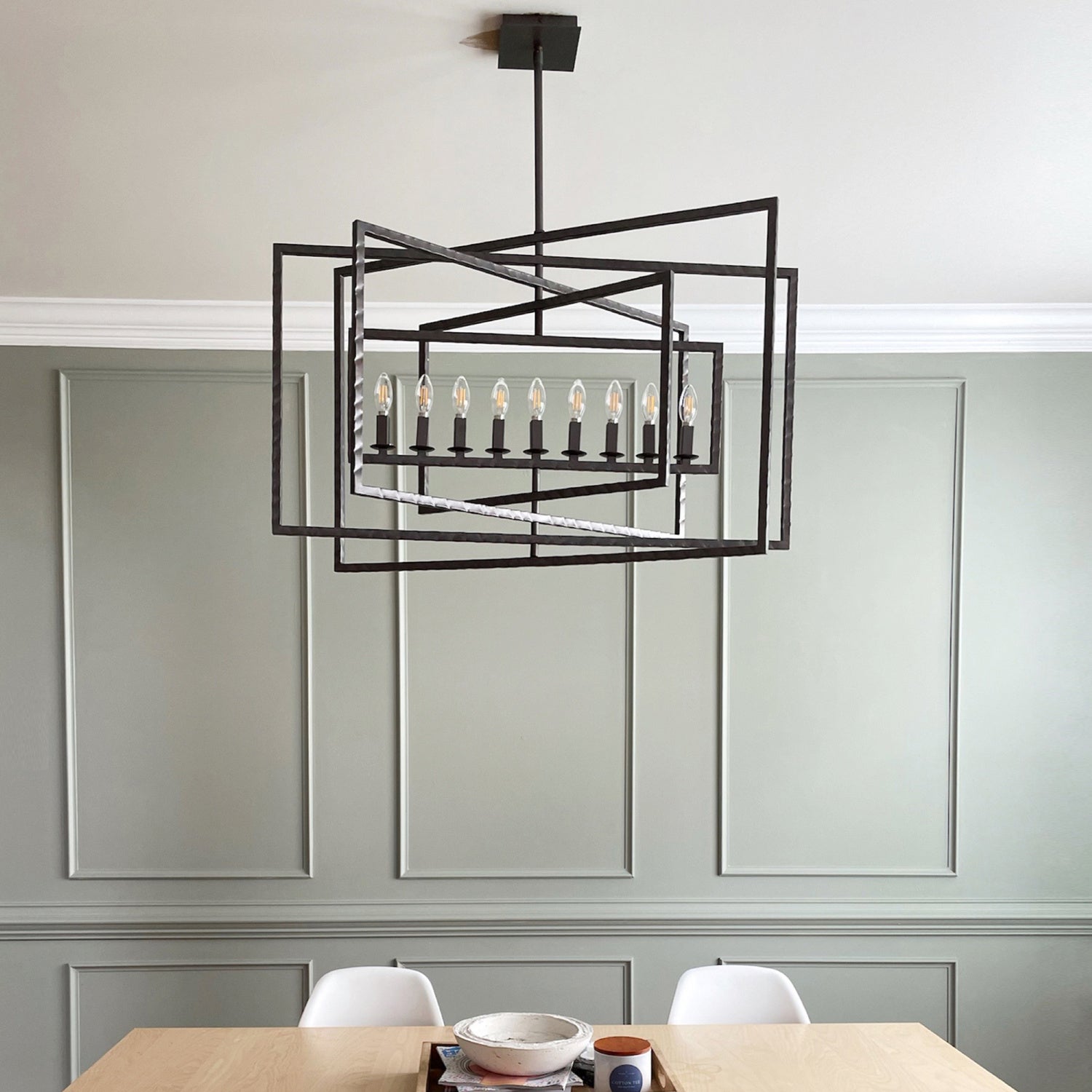 Crystorama - 337-RS - Nine Light Chandelier - Capri - Raw Steel