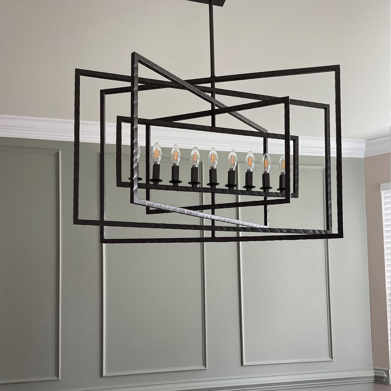 Crystorama - 337-RS - Nine Light Chandelier - Capri - Raw Steel