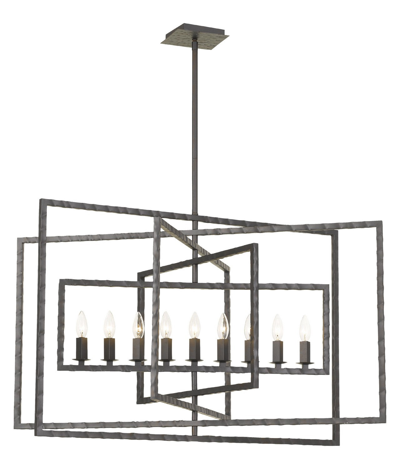 Crystorama - 337-RS - Nine Light Chandelier - Capri - Raw Steel