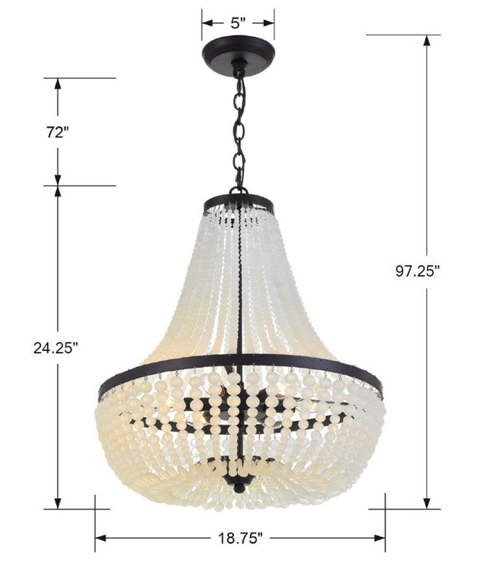 Crystorama - 608-MK - Six Light Chandelier - Rylee - Matte Black