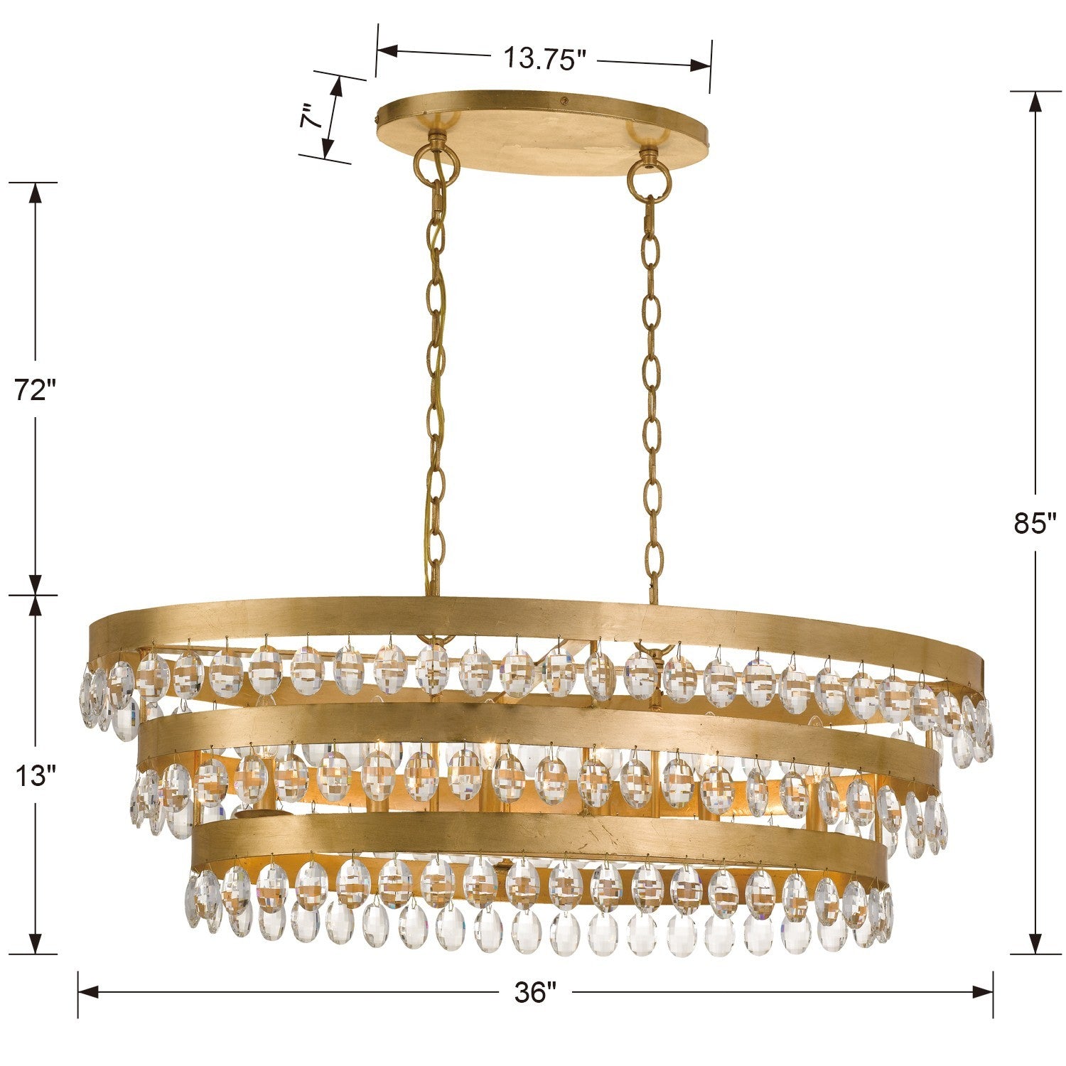 Crystorama - 6107-GA - Six Light Chandelier - Perla - Antique Gold