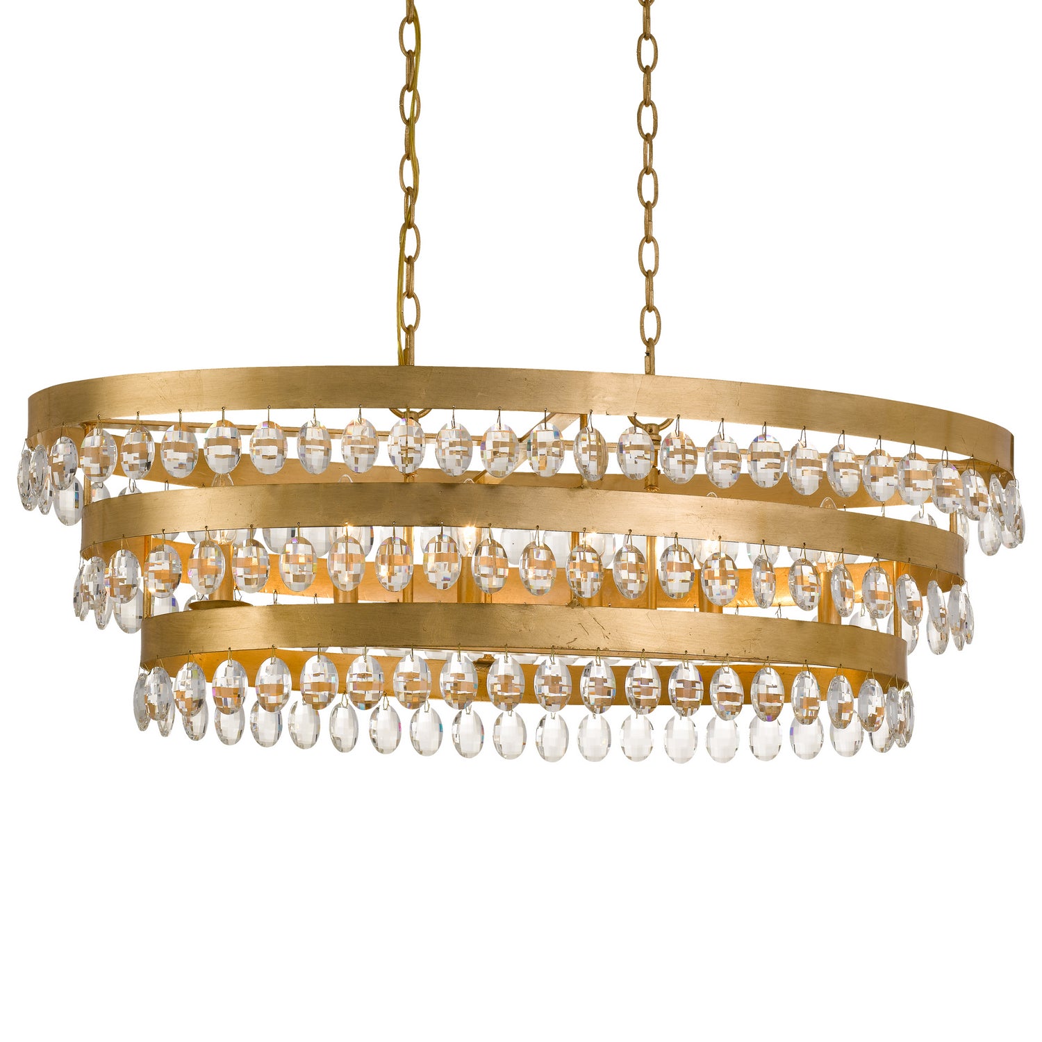 Crystorama - 6107-GA - Six Light Chandelier - Perla - Antique Gold