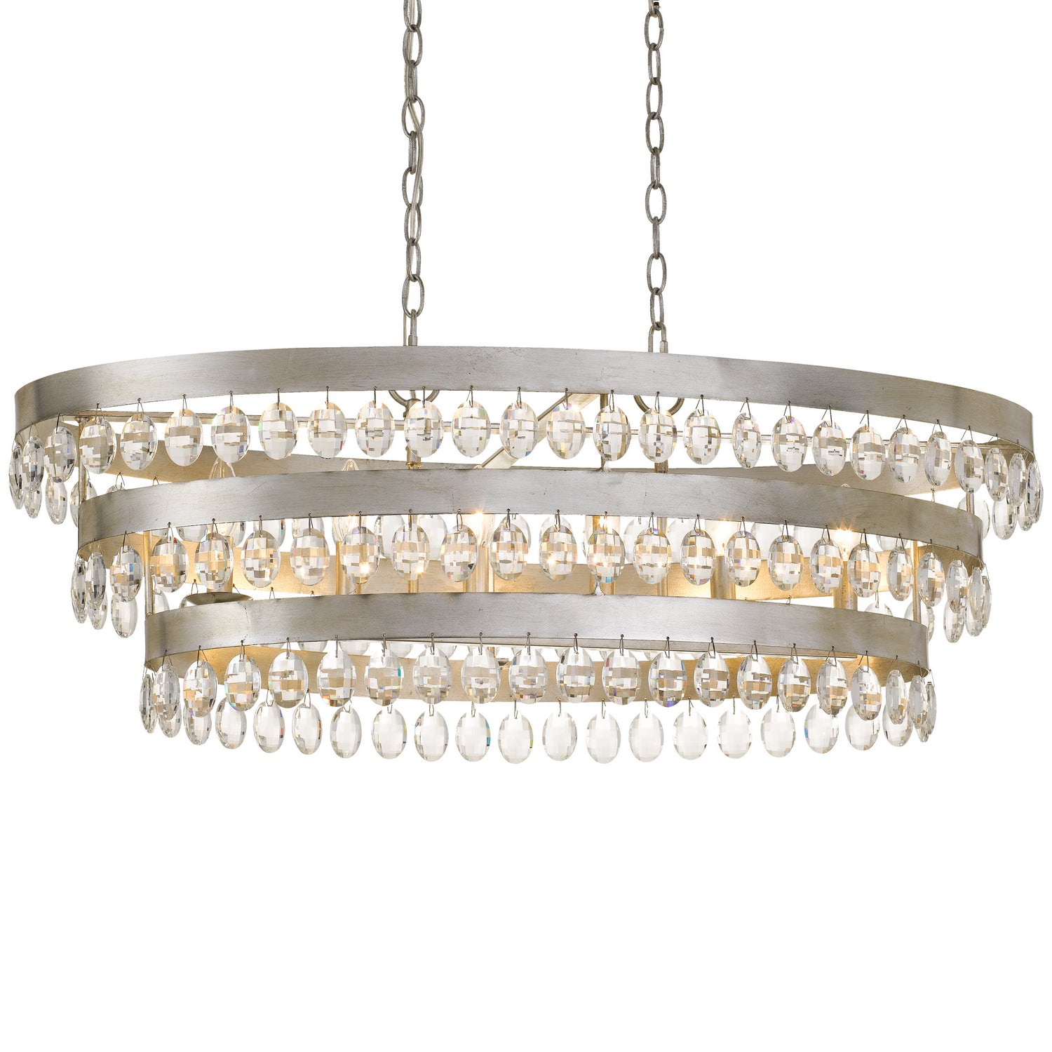 Crystorama - 6107-SA - Six Light Chandelier - Perla - Antique Silver