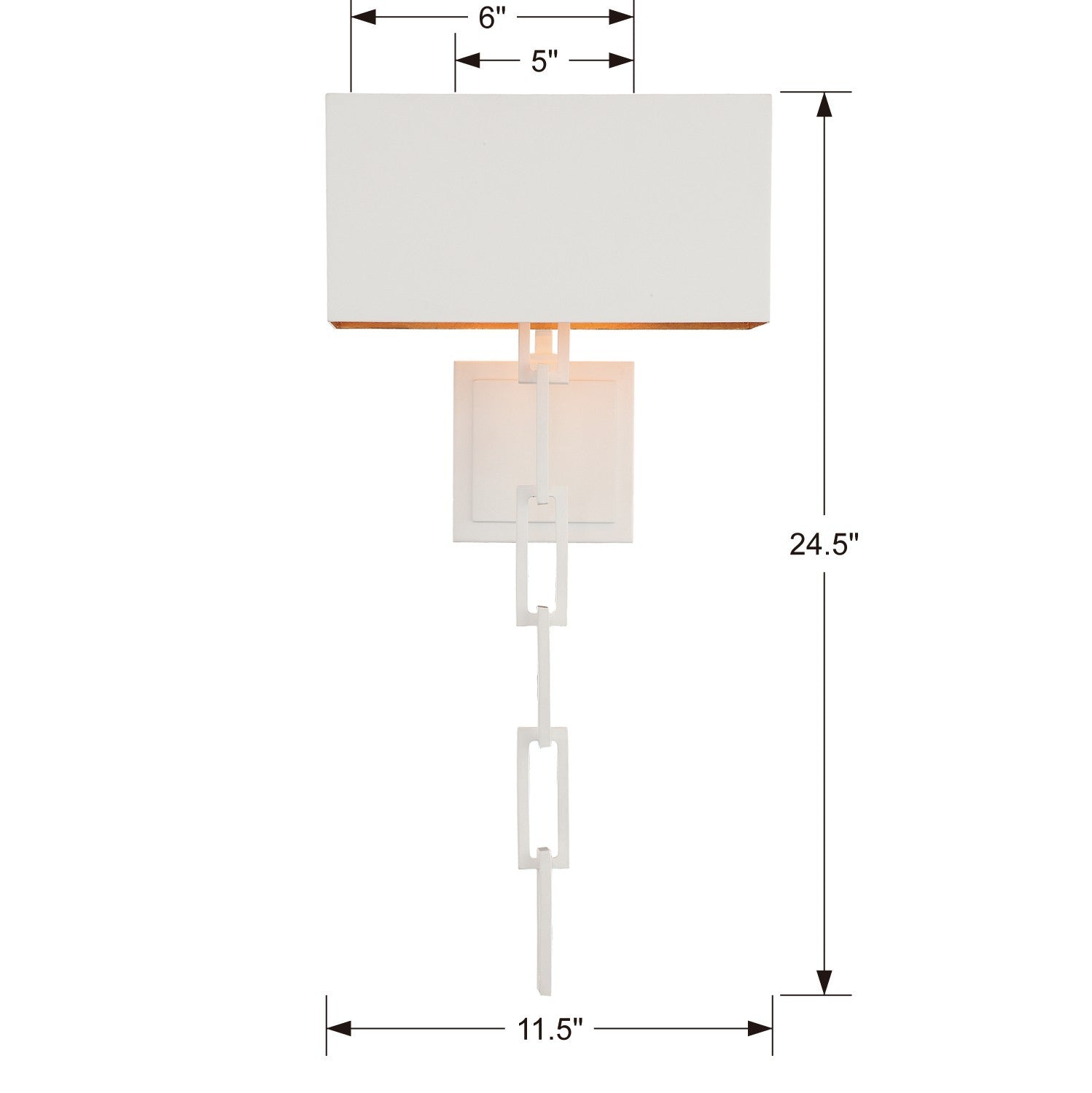 Crystorama - 8682-MT-GA - Two Light Wall Sconce - Alston - Matte White / Antique Gold