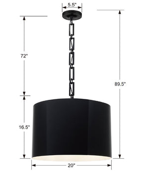 Crystorama - 8686-MK-WH - Six Light Chandelier - Alston - Matte Black / White