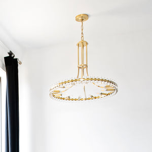 Crystorama - CLO-8898-AG - Eight Light Chandelier - Clover - Aged Brass