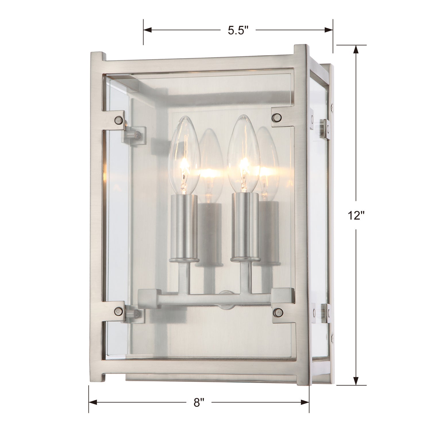 Crystorama - DAN-8792-BN - Two Light Wall Sconce - Danbury - Brushed Nickel