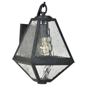 Crystorama - GLA-9701-WT-BC - One Light Outdoor Wall Sconce - Glacier - Black Charcoal