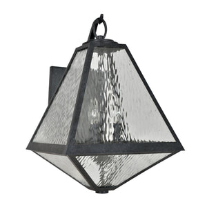 Crystorama - GLA-9702-WT-BC - Three Light Outdoor Wall Sconce - Glacier - Black Charcoal