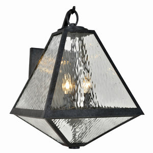 Crystorama - GLA-9702-WT-BC - Three Light Outdoor Wall Sconce - Glacier - Black Charcoal