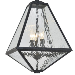 Crystorama - GLA-9705-WT-BC - Three Light Outdoor Chandelier - Glacier - Black Charcoal