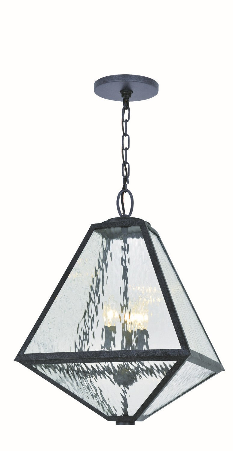 Crystorama - GLA-9705-WT-BC - Three Light Outdoor Chandelier - Glacier - Black Charcoal