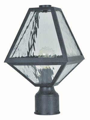 Crystorama - GLA-9707-WT-BC - One Light Outdoor Post Mount - Glacier - Black Charcoal