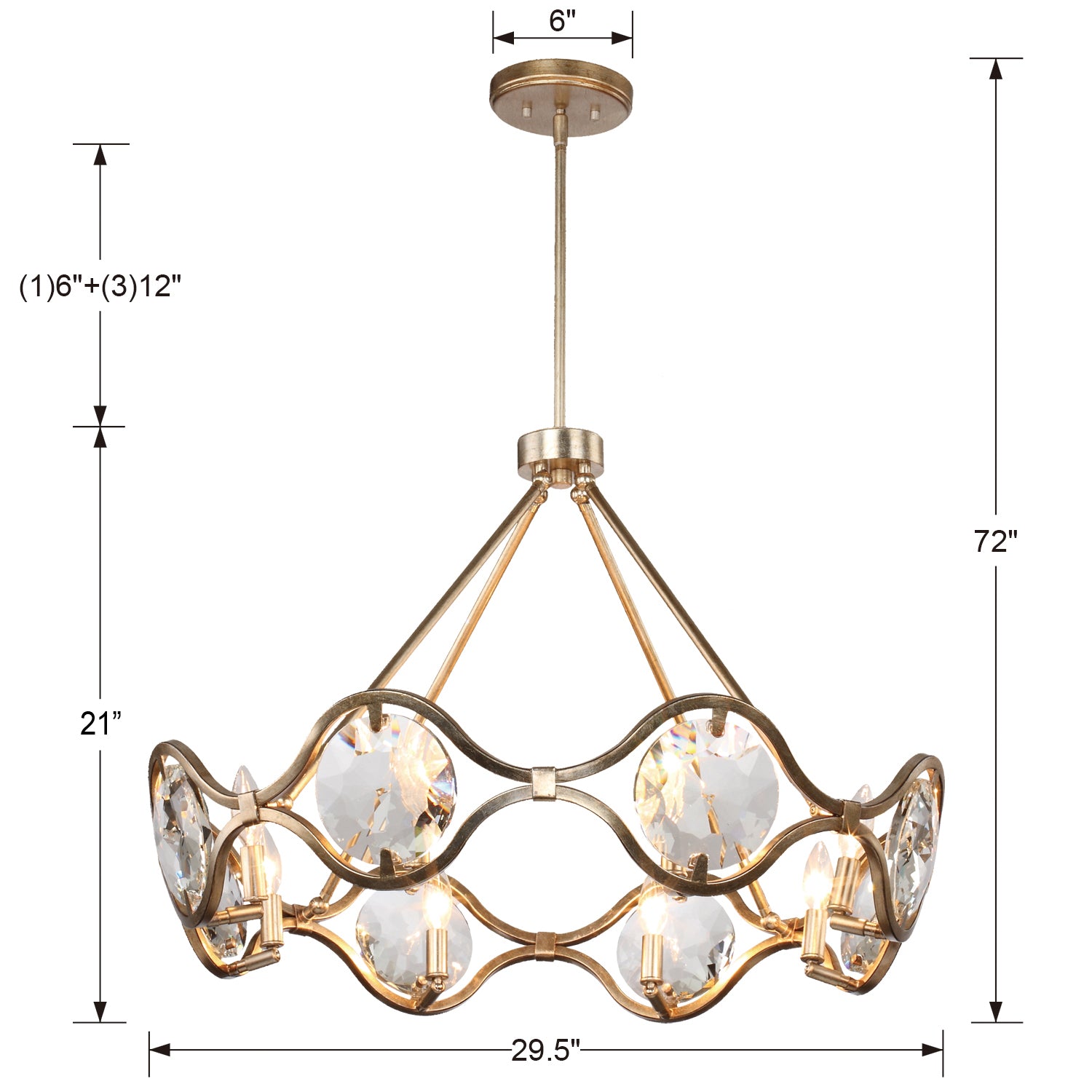 Crystorama - QUI-7628-DT - Eight Light Chandelier - Quincy - Distressed Twilight