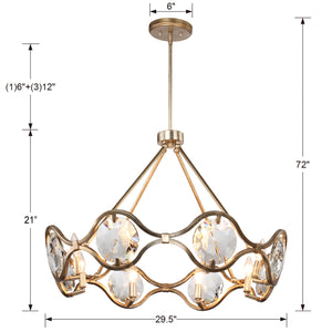 Crystorama - QUI-7628-DT - Eight Light Chandelier - Quincy - Distressed Twilight