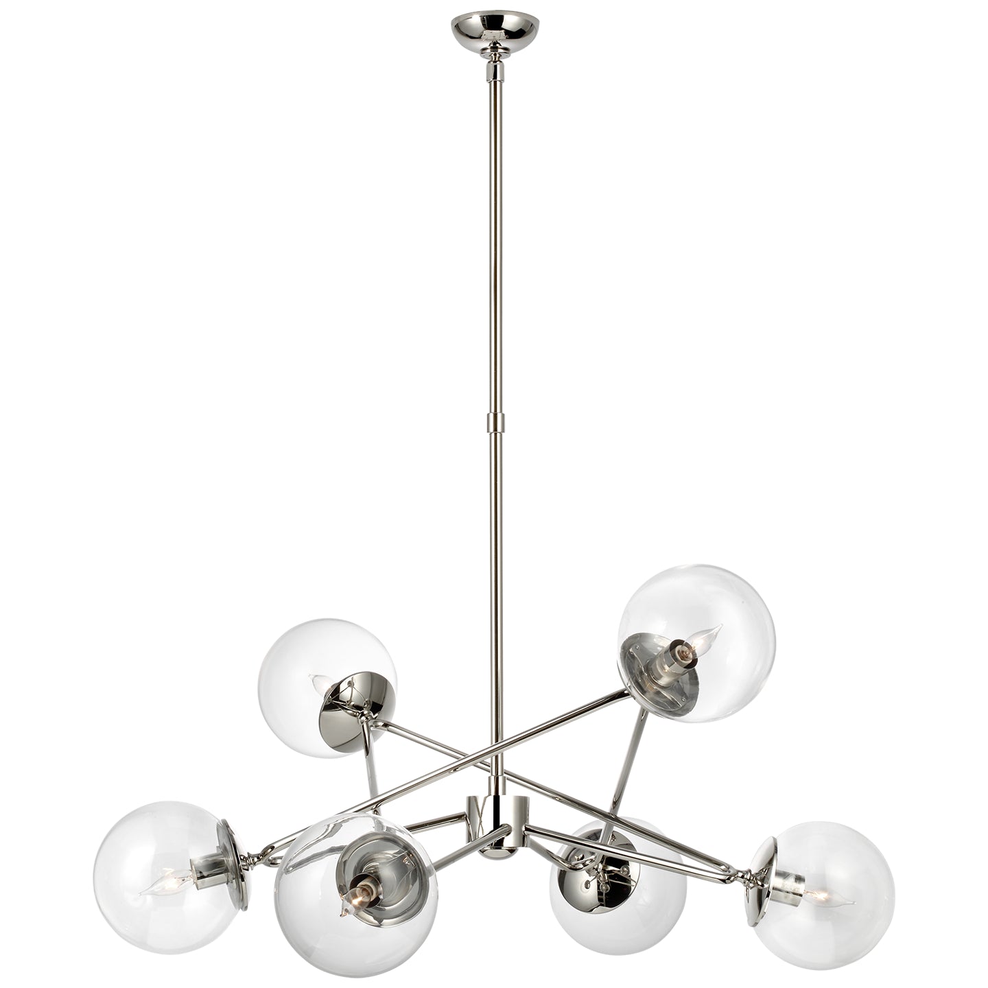 Visual Comfort Signature - ARN 5262PN-CG - Six Light Chandelier - Turenne - Polished Nickel