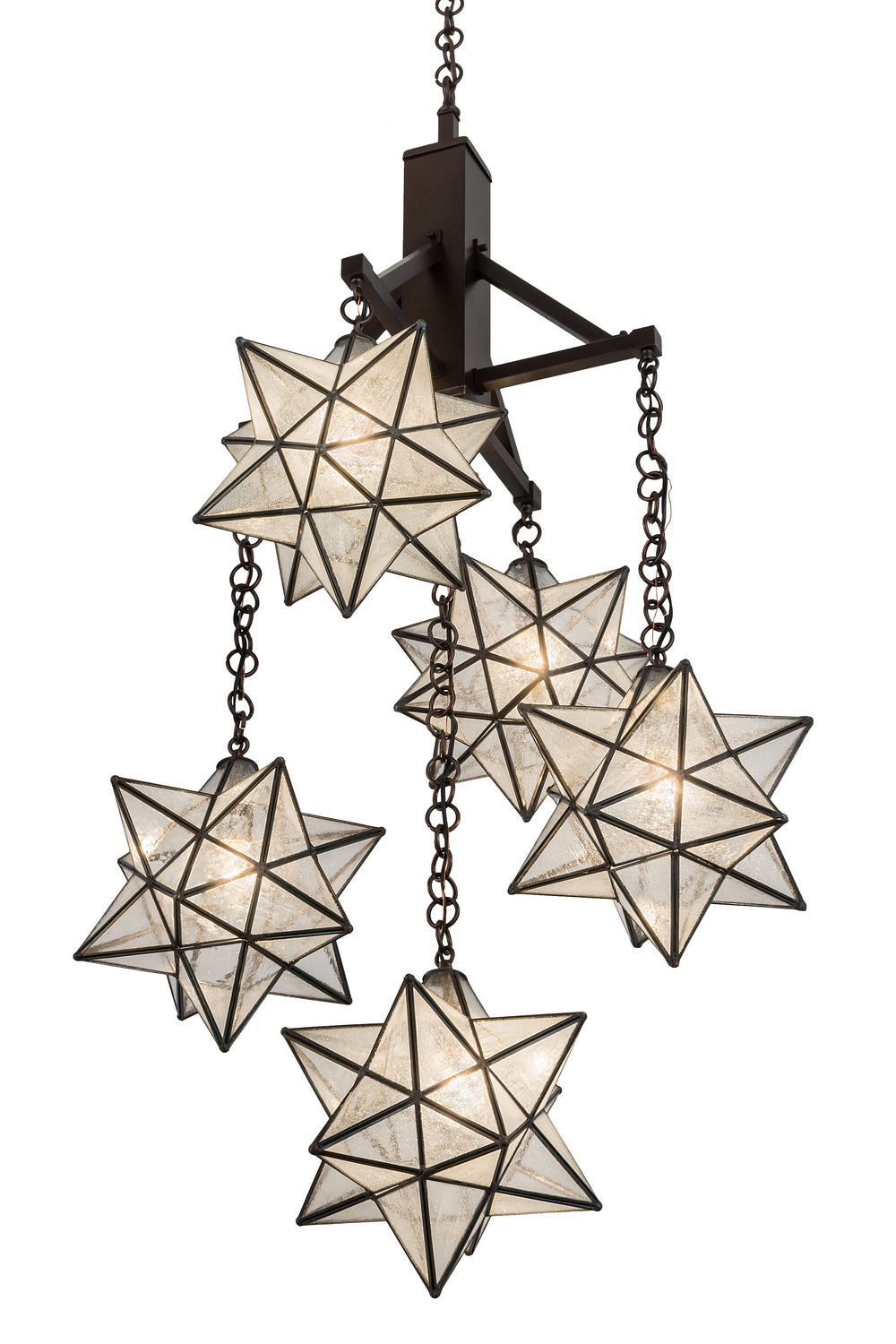 Meyda Tiffany - 171780 - Five Light Chandelier - Moravian Star - Mahogany Bronze