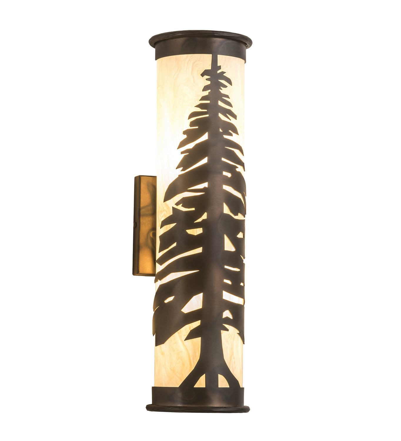 Meyda Tiffany - 190060 - Two Light Wall Sconce - Pine Tree - Dark Burnished Antique Copper