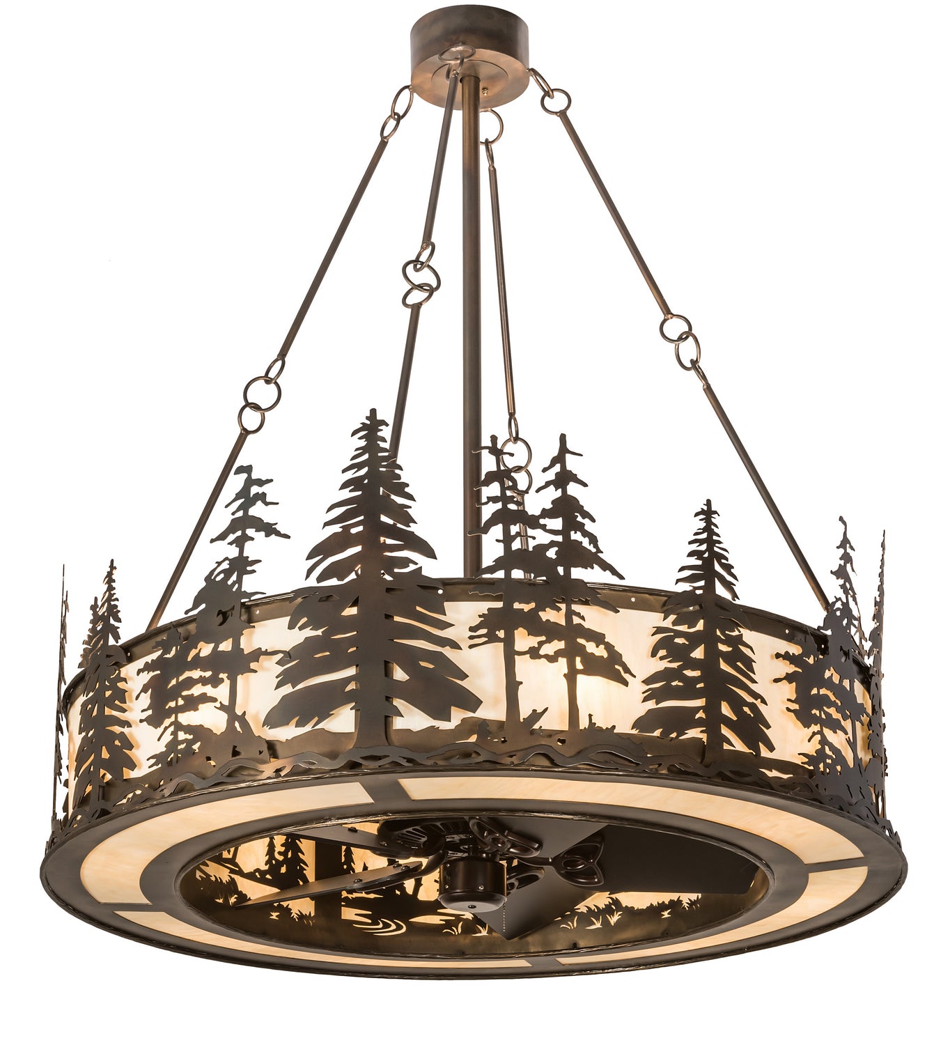 Meyda Tiffany - 190516 - 16 Light Chandel-Air - Tall Pines - Antique Copper