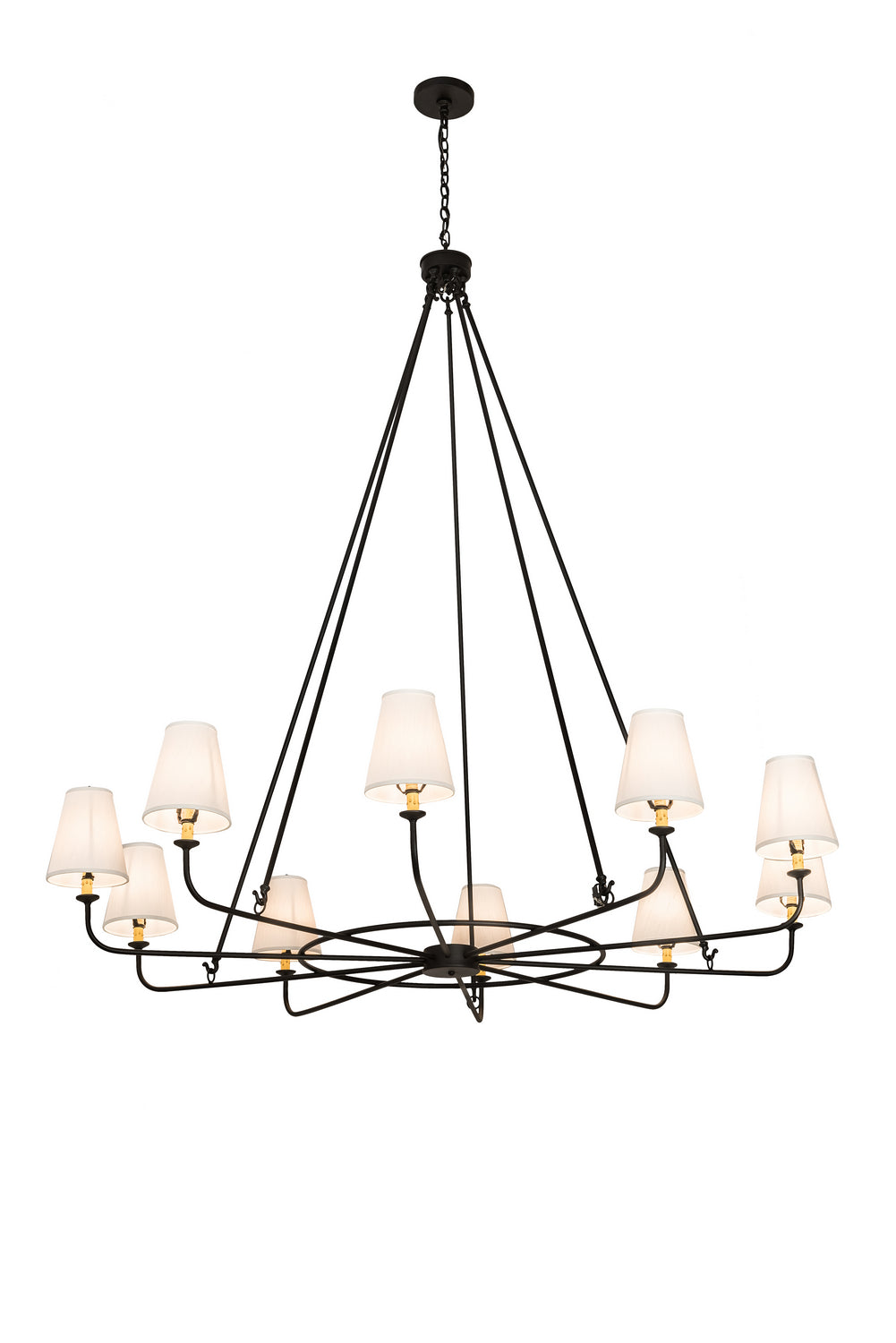 Meyda Tiffany - 196031 - Ten Light Chandelier - Brach Ring - Textured Black