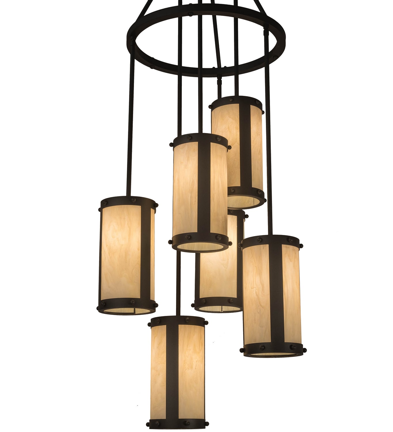 Meyda Tiffany - 196237 - Six Light Chandelier - Cartier - Wrought Iron