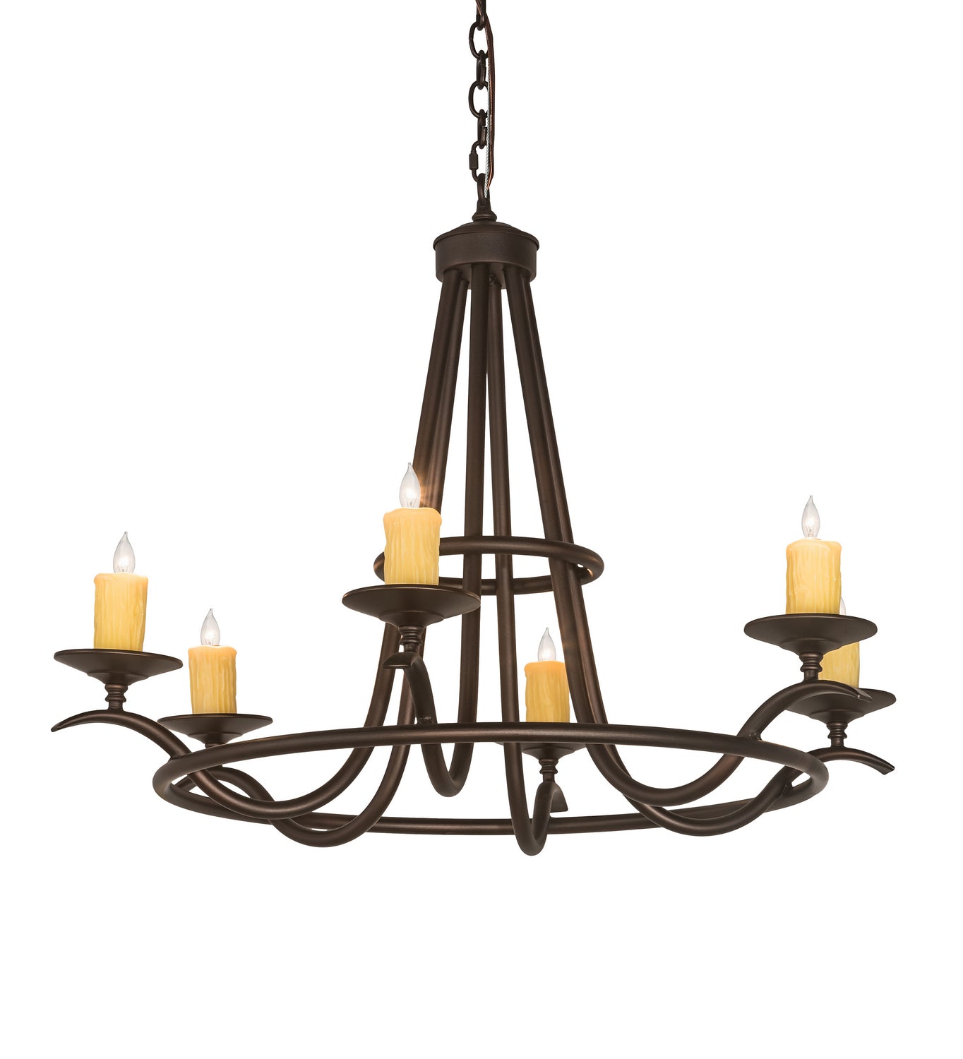 Meyda Tiffany - 196944 - Six Light Chandelier - Octavia - Mahogany Bronze