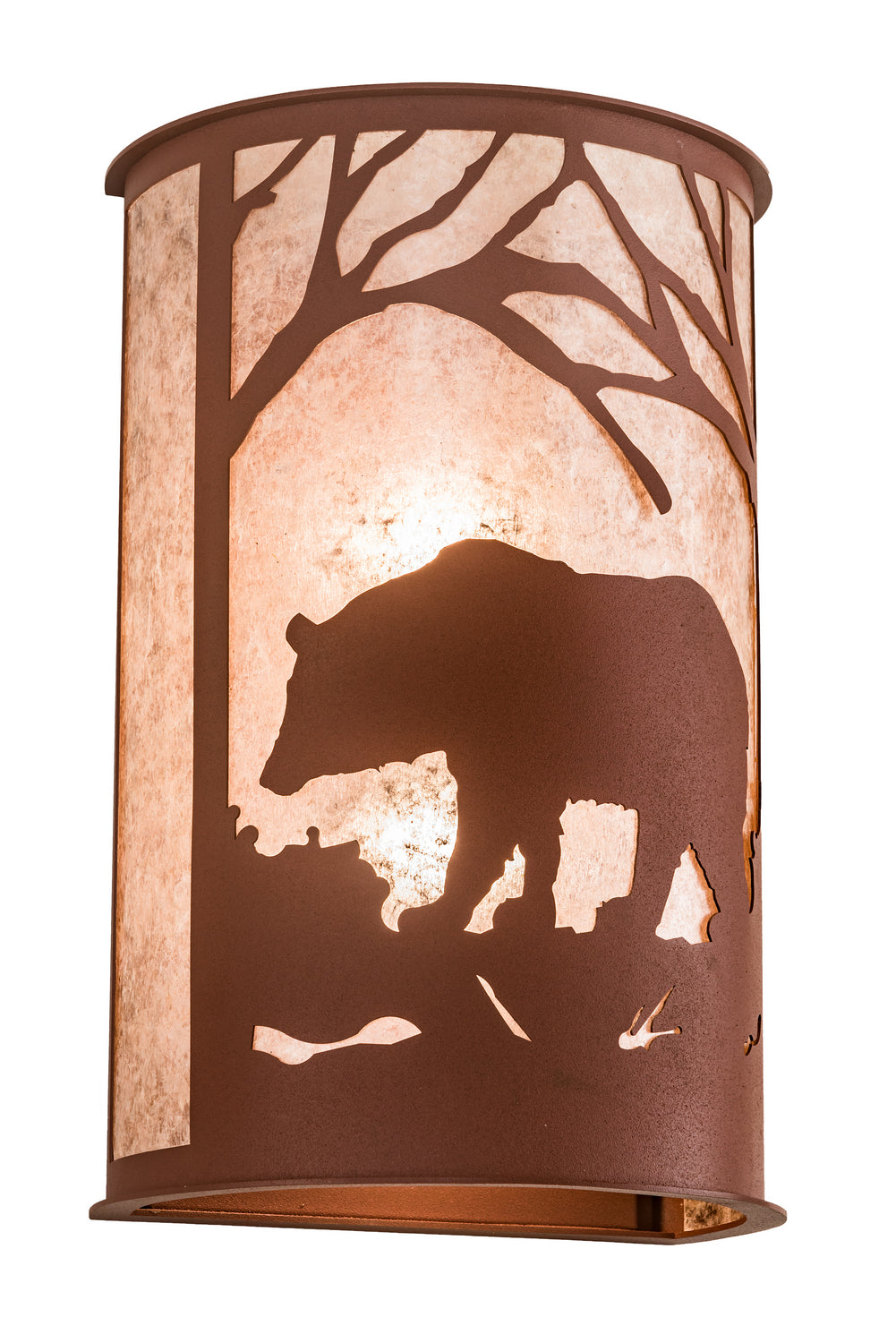 Meyda Tiffany - 197064 - Two Light Wall Sconce - Bear At Dawn - Rust