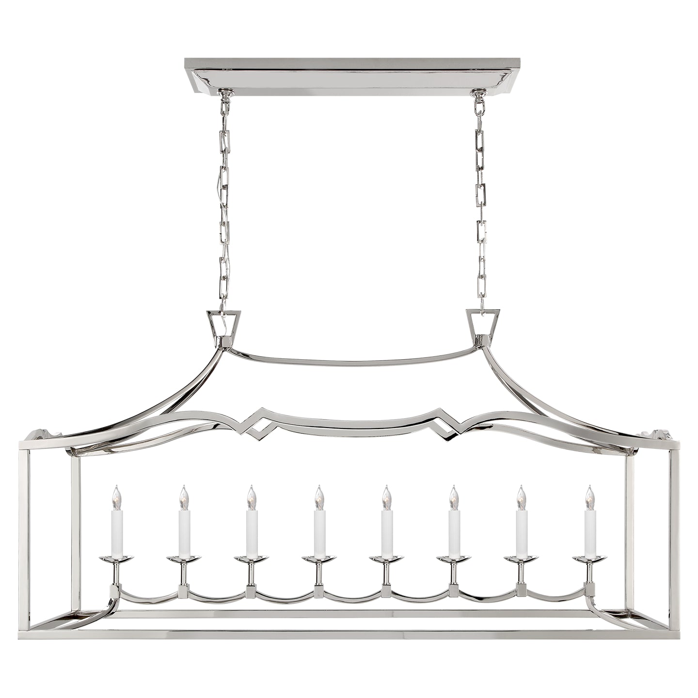 Visual Comfort Signature - CHC 2183PN - Eight Light Linear Pendant - Darlana Fancy - Polished Nickel