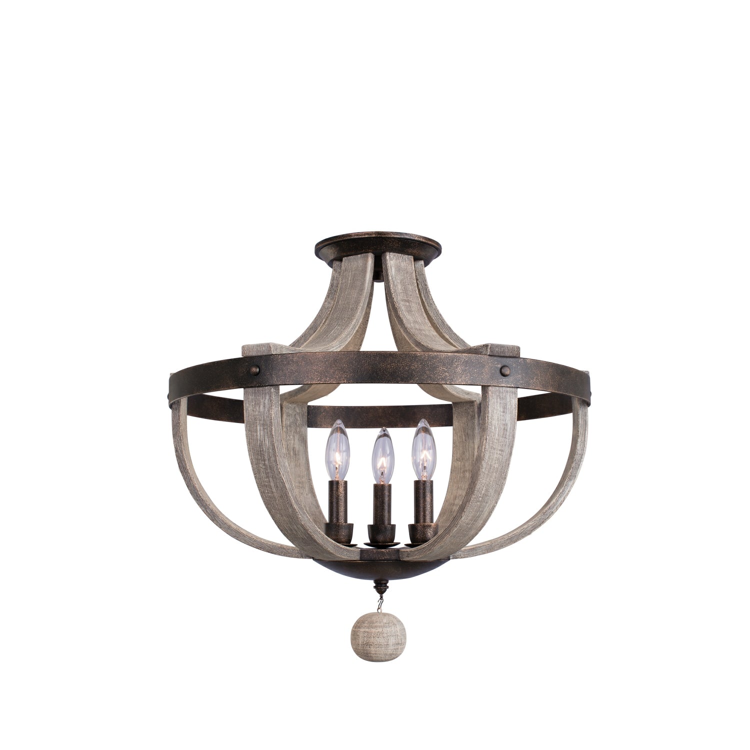 Kalco - 506840FG - Three Light Semi Flush Mount - Harper - Florence Gold