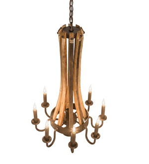 Meyda Tiffany - 197593 - Nine Light Chandelier - Barrel Stave - Mahogany Bronze