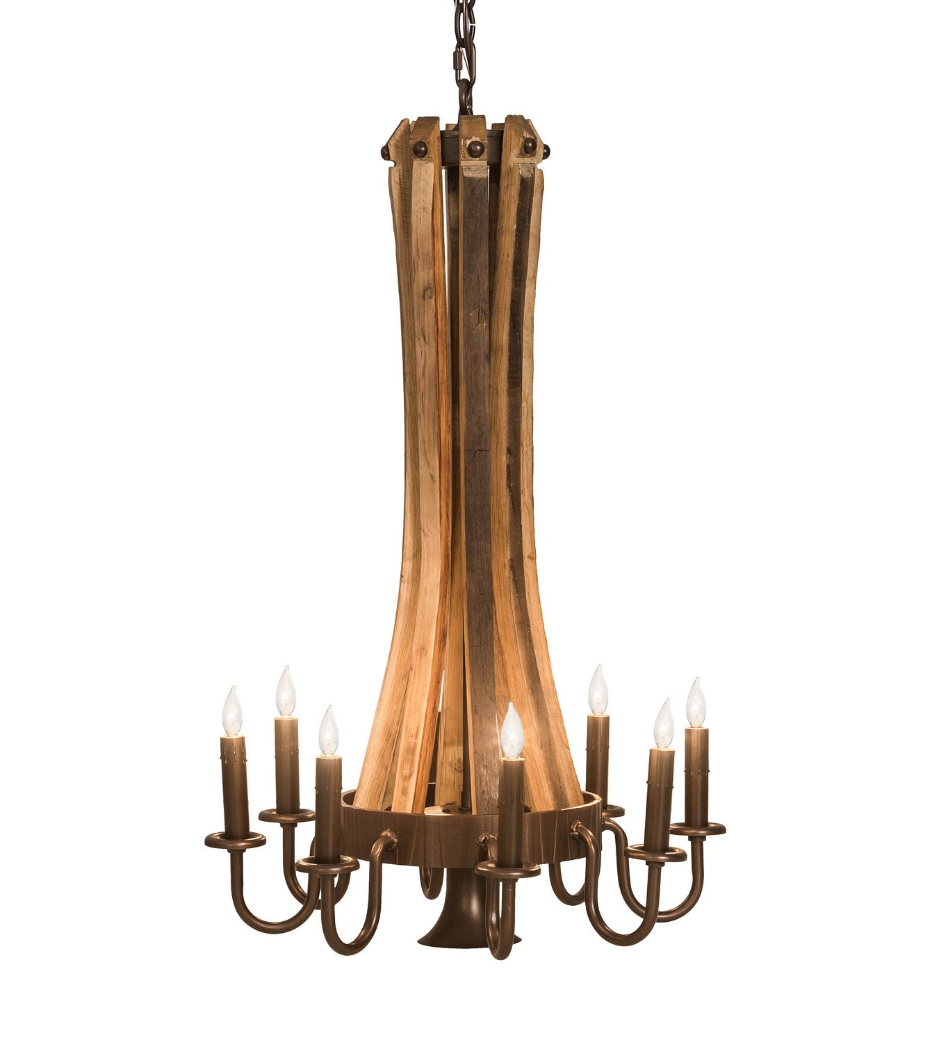 Meyda Tiffany - 197593 - Nine Light Chandelier - Barrel Stave - Mahogany Bronze