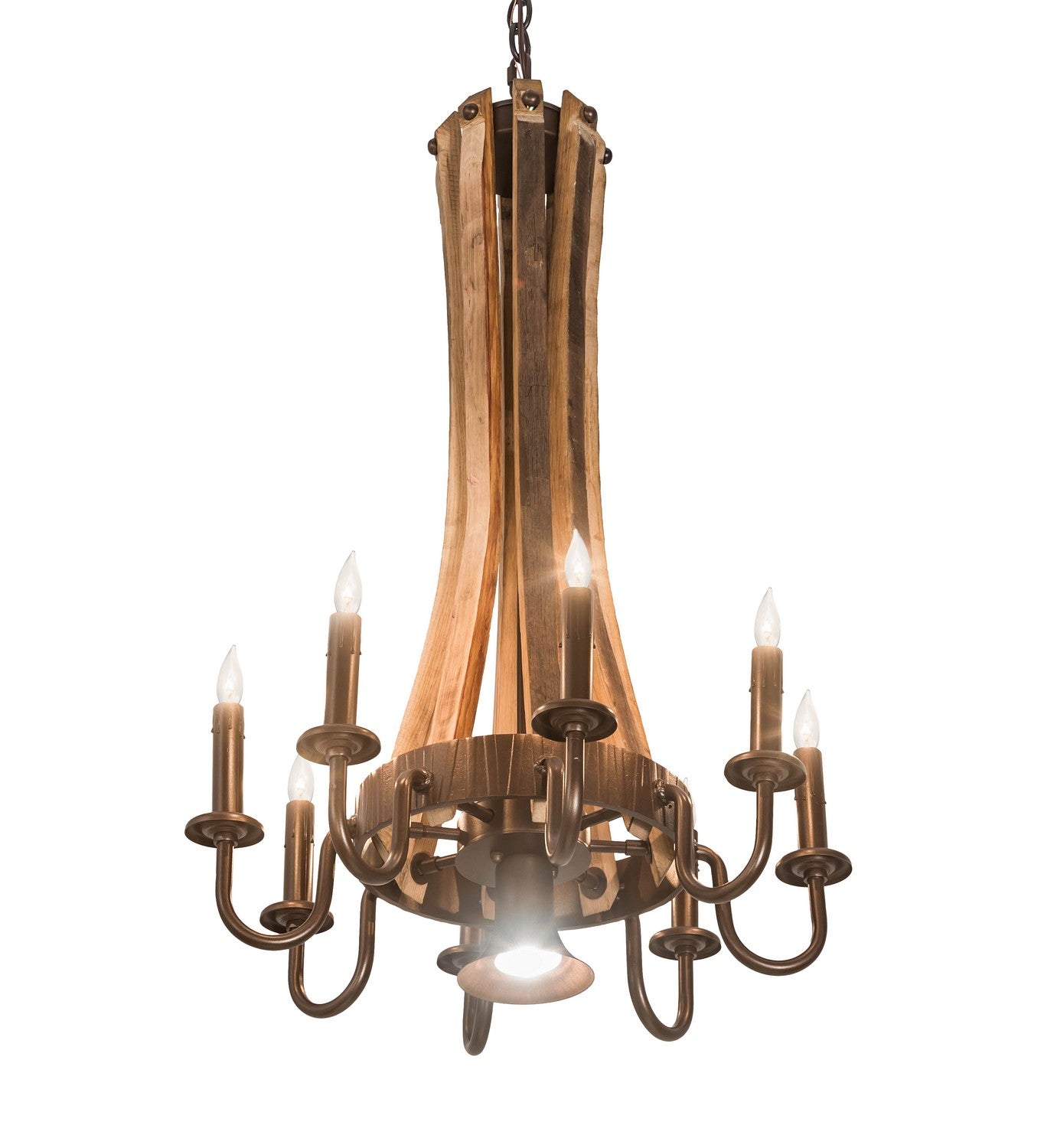 Meyda Tiffany - 197593 - Nine Light Chandelier - Barrel Stave - Mahogany Bronze