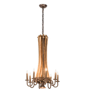 Meyda Tiffany - 197593 - Nine Light Chandelier - Barrel Stave - Mahogany Bronze