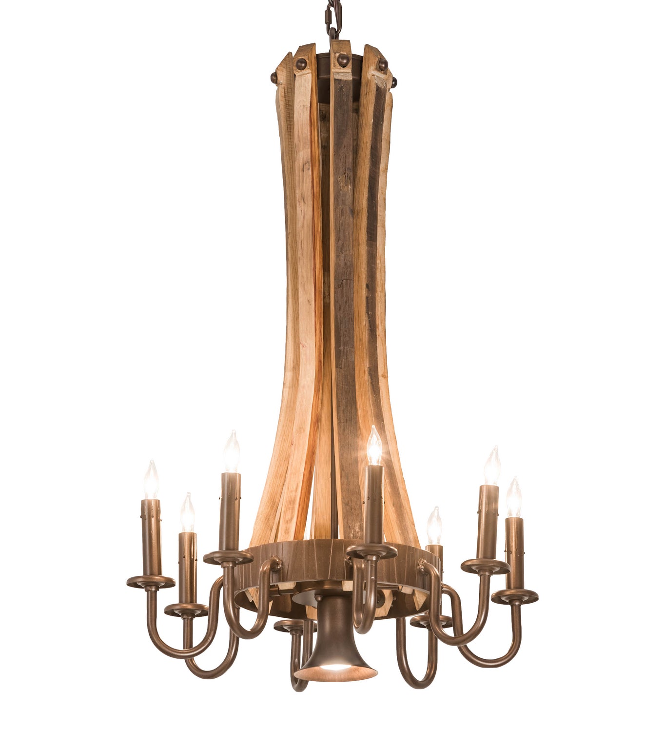 Meyda Tiffany - 197593 - Nine Light Chandelier - Barrel Stave - Mahogany Bronze