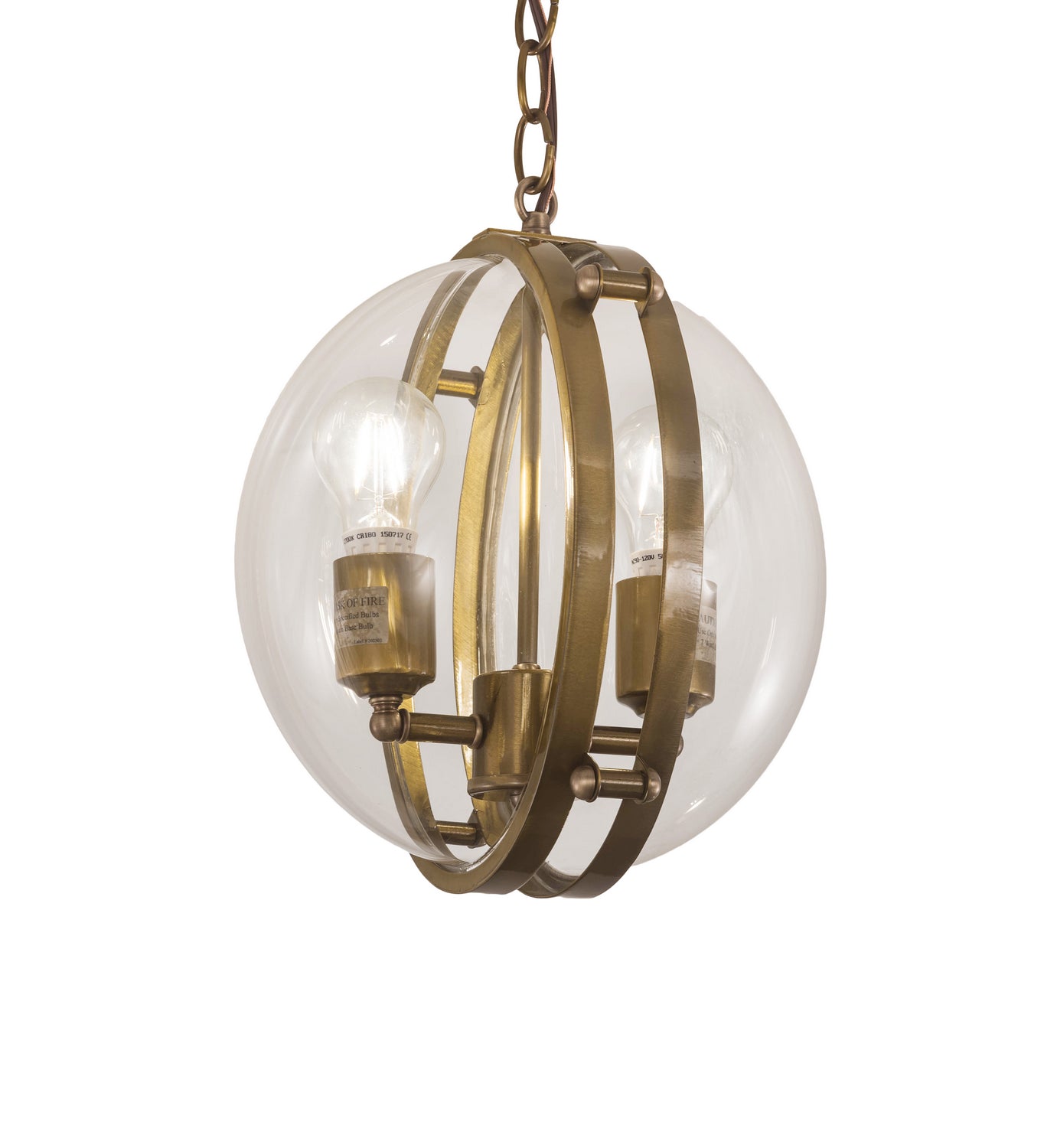 Meyda Tiffany - 200008 - Two Light Pendant - Bola - Brass