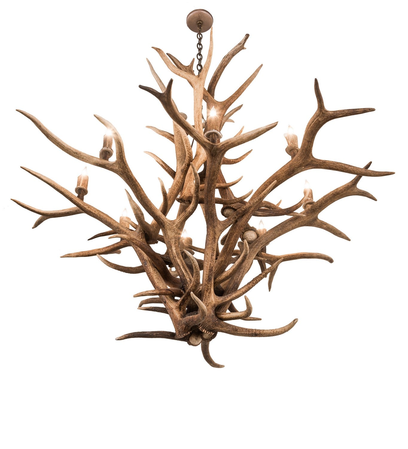 Meyda Tiffany - 200435 - Eight Light Chandelier - Antlers - Antique Copper