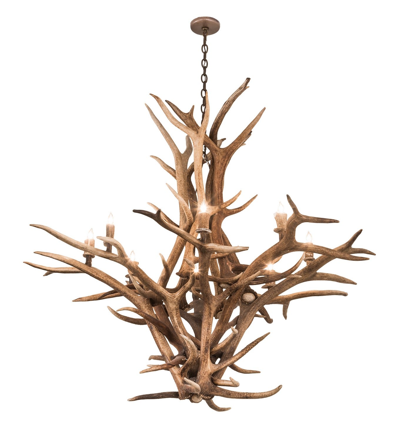 Meyda Tiffany - 200435 - Eight Light Chandelier - Antlers - Antique Copper