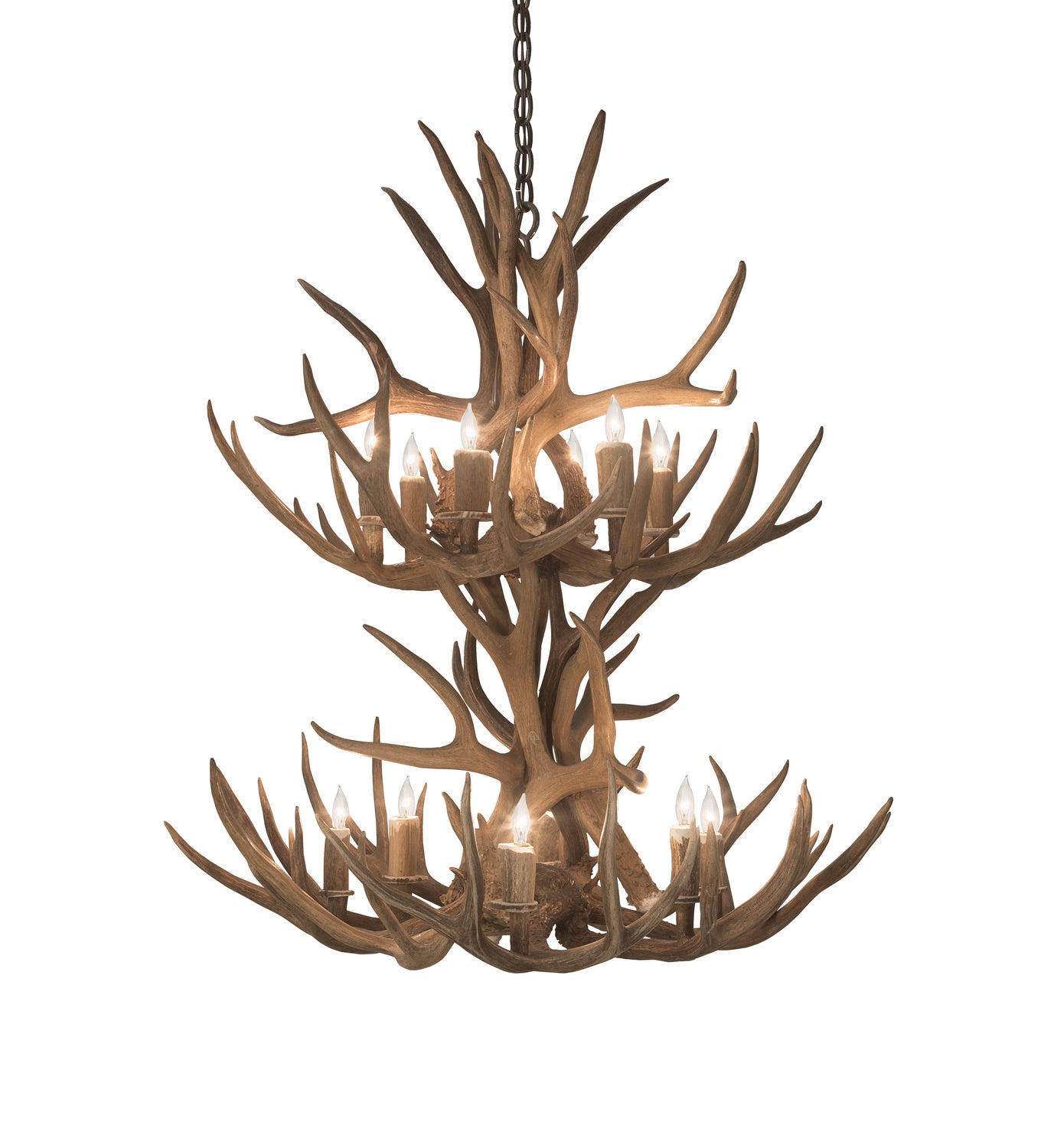 Meyda Tiffany - 200460 - 12 Light Chandelier - Antlers - Antique Copper