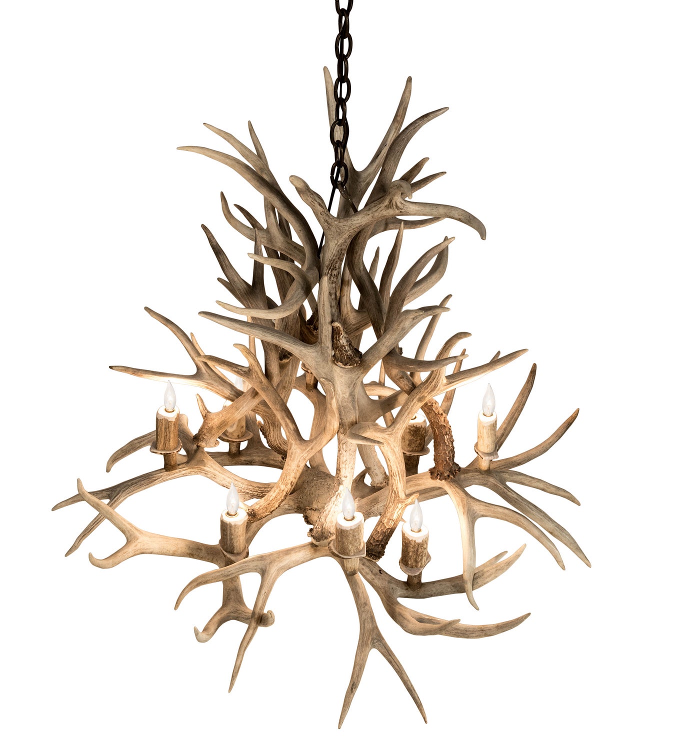 Meyda Tiffany - 200465 - Eight Light Chandelier - Antlers - Antique Copper