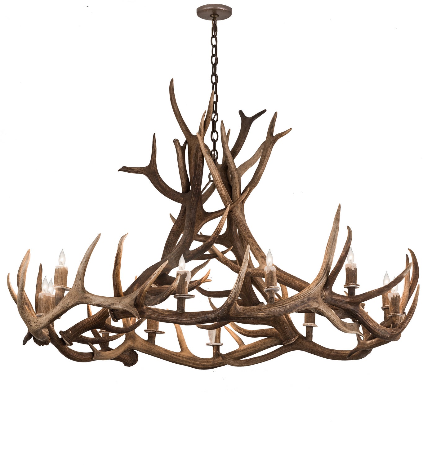 Meyda Tiffany - 200468 - 12 Light Chandelier - Antlers - Antique Copper