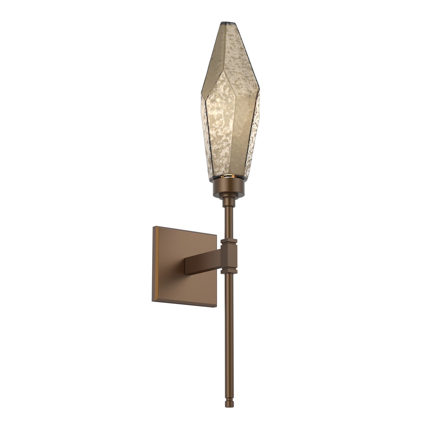 Hammerton Studio - IDB0050-07-FB-CB-L1 - LED Wall Sconce - Rock Crystal - Flat Bronze