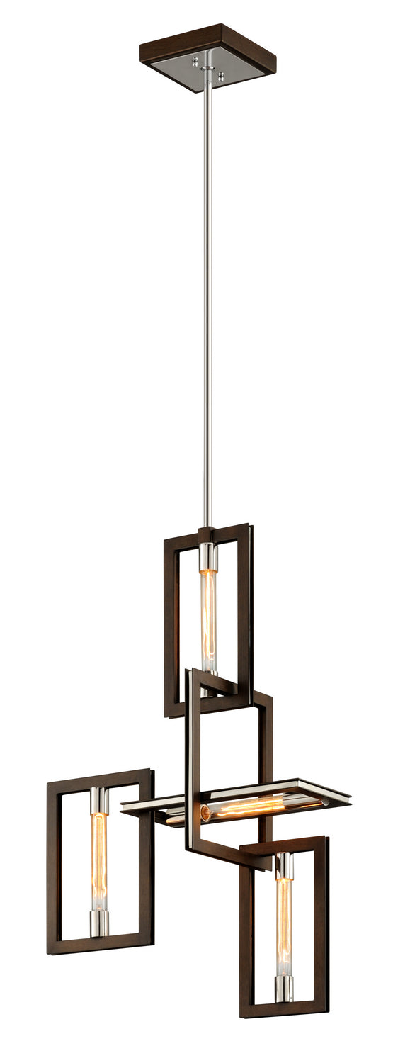 Troy Lighting - F6184-TBZ/SS - Four Light Chandelier - Enigma - Textured Bronze