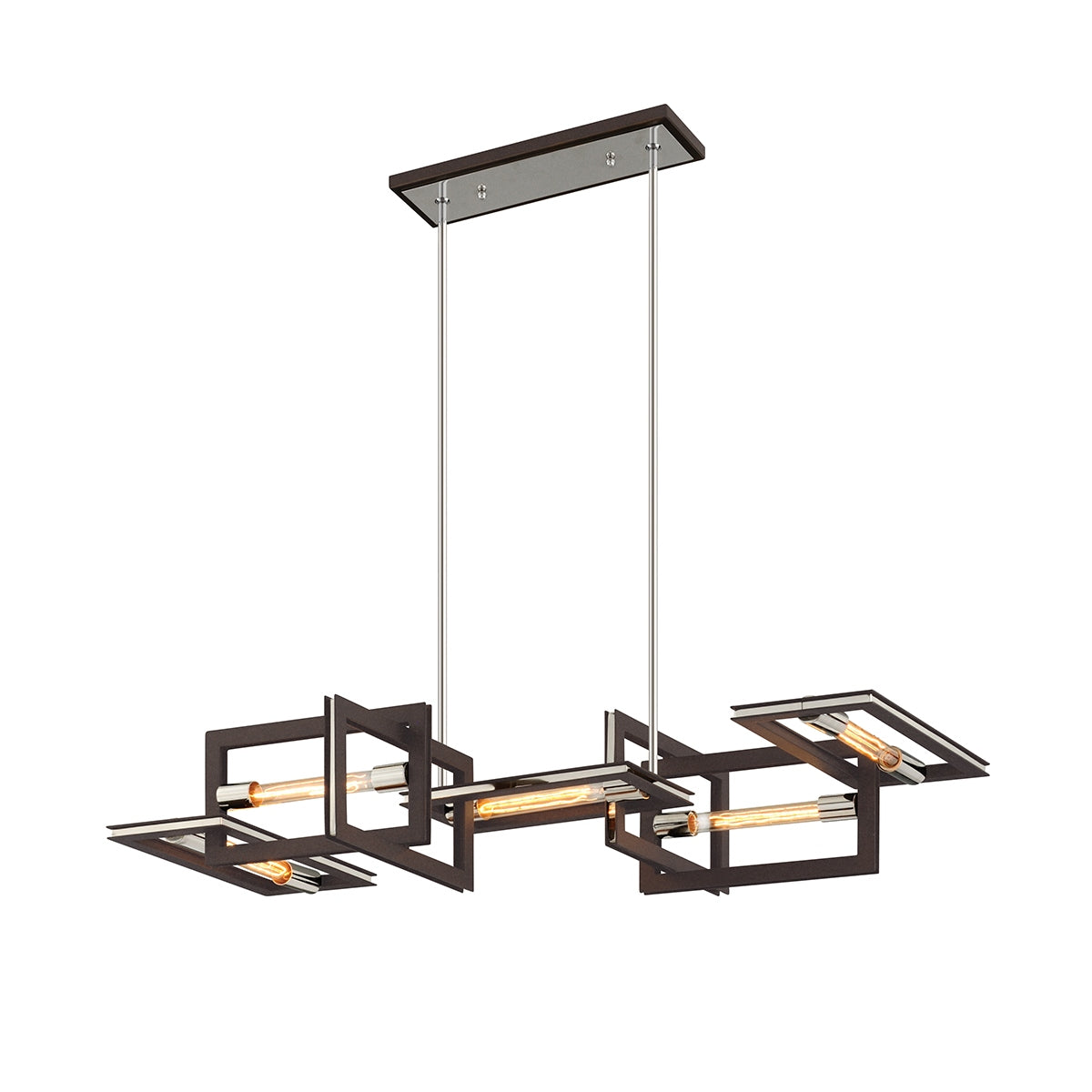 Troy Lighting - F6185-TBZ/SS - Five Light Linear Pendant - Enigma - Textured Bronze