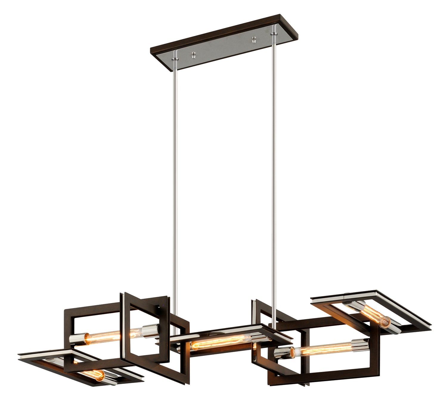 Troy Lighting - F6185-TBZ/SS - Five Light Linear Pendant - Enigma - Textured Bronze