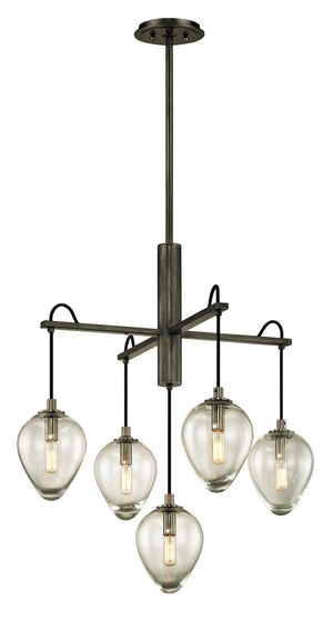 Troy Lighting - F6206-GRA/BCR - Five Light Chandelier - Brixton - Graphite