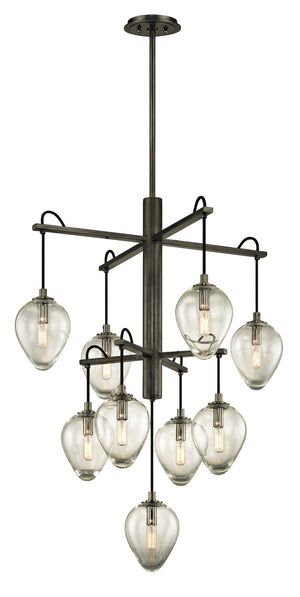 Troy Lighting - F6207-GRA/BCR - Nine Light Chandelier - Brixton - Graphite/Black Chrome