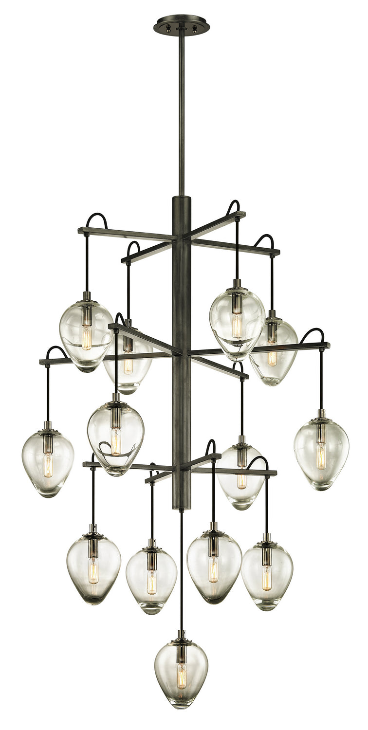 Troy Lighting - F6208-GRA/BCR - 13 Light Chandelier - Brixton - Graphite/Black Chrome